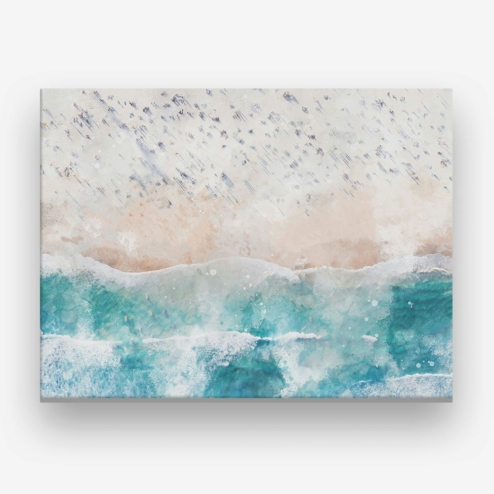 Aerial Beach Canvas Print by Pretty in Print Art Fy